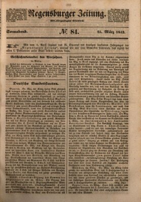 Regensburger Zeitung Samstag 25. März 1843