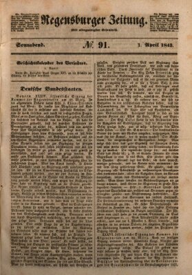 Regensburger Zeitung Samstag 1. April 1843