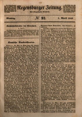 Regensburger Zeitung Montag 3. April 1843