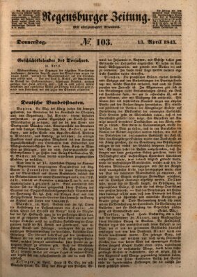 Regensburger Zeitung Donnerstag 13. April 1843