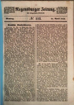 Regensburger Zeitung Montag 24. April 1843