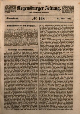 Regensburger Zeitung Samstag 20. Mai 1843