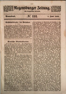 Regensburger Zeitung Samstag 3. Juni 1843