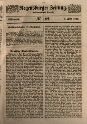 Regensburger Zeitung Mittwoch 5. Juli 1843