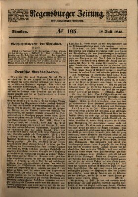 Regensburger Zeitung Dienstag 18. Juli 1843