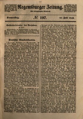 Regensburger Zeitung Donnerstag 20. Juli 1843