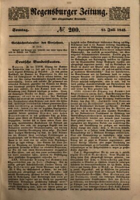 Regensburger Zeitung Sonntag 23. Juli 1843