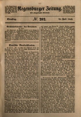 Regensburger Zeitung Dienstag 25. Juli 1843