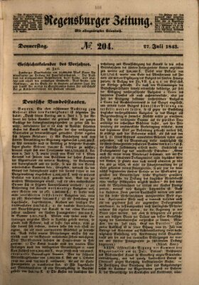 Regensburger Zeitung Donnerstag 27. Juli 1843