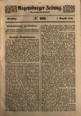 Regensburger Zeitung Dienstag 1. August 1843