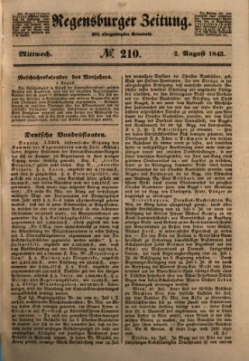 Regensburger Zeitung Mittwoch 2. August 1843