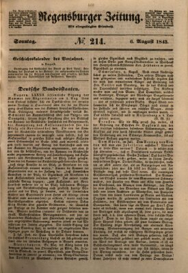 Regensburger Zeitung Sonntag 6. August 1843