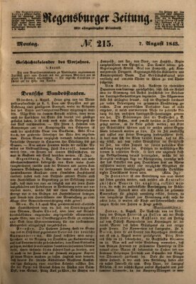 Regensburger Zeitung Montag 7. August 1843