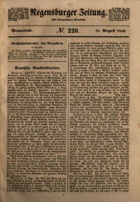 Regensburger Zeitung Samstag 12. August 1843