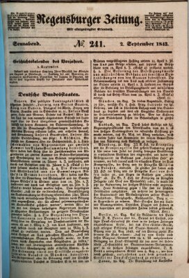 Regensburger Zeitung Samstag 2. September 1843