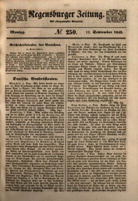 Regensburger Zeitung Montag 11. September 1843