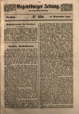 Regensburger Zeitung Dienstag 19. September 1843