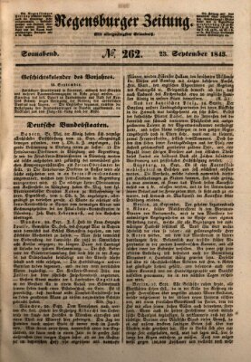 Regensburger Zeitung Samstag 23. September 1843