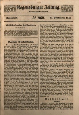 Regensburger Zeitung Samstag 30. September 1843