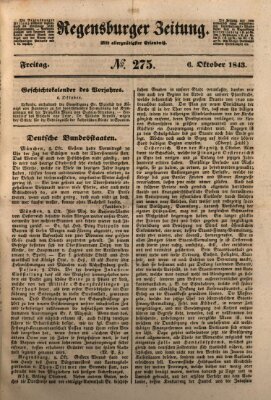 Regensburger Zeitung Freitag 6. Oktober 1843