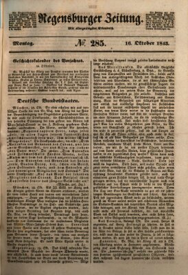 Regensburger Zeitung Montag 16. Oktober 1843