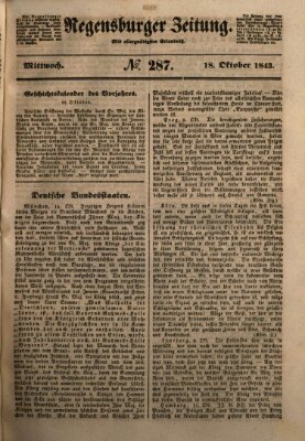 Regensburger Zeitung Mittwoch 18. Oktober 1843