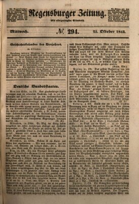 Regensburger Zeitung Mittwoch 25. Oktober 1843