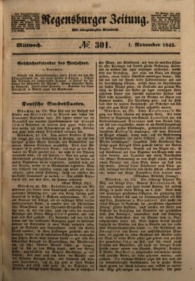 Regensburger Zeitung Mittwoch 1. November 1843