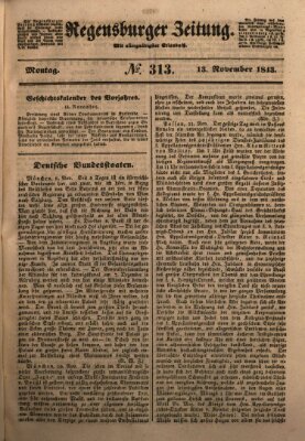 Regensburger Zeitung Montag 13. November 1843