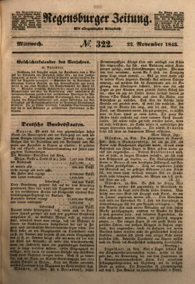 Regensburger Zeitung Mittwoch 22. November 1843