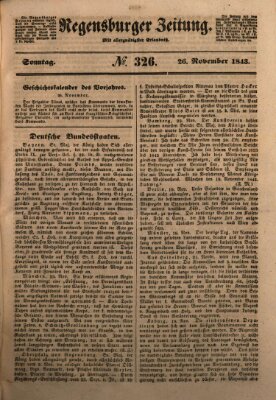 Regensburger Zeitung Sonntag 26. November 1843