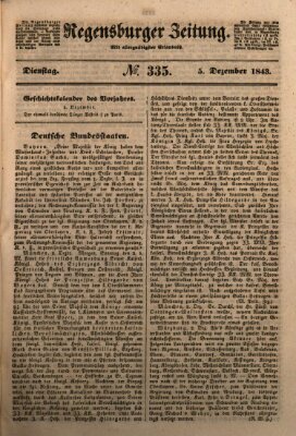 Regensburger Zeitung Dienstag 5. Dezember 1843