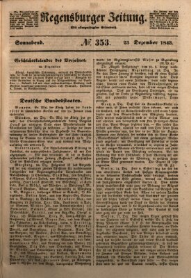 Regensburger Zeitung Samstag 23. Dezember 1843