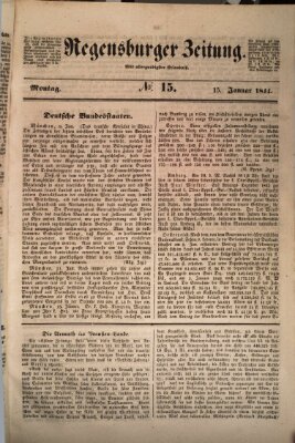 Regensburger Zeitung Montag 15. Januar 1844