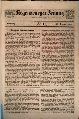 Regensburger Zeitung Dienstag 16. Januar 1844