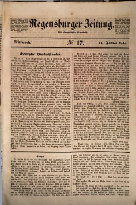 Regensburger Zeitung Mittwoch 17. Januar 1844