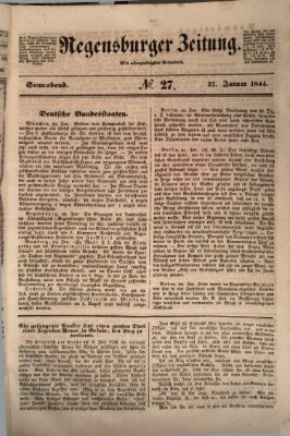 Regensburger Zeitung Samstag 27. Januar 1844