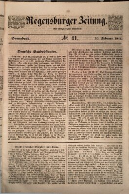 Regensburger Zeitung Samstag 10. Februar 1844