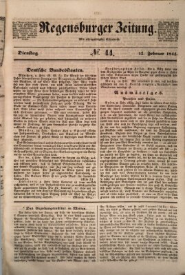 Regensburger Zeitung Dienstag 13. Februar 1844