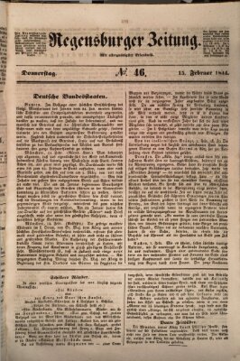 Regensburger Zeitung Donnerstag 15. Februar 1844