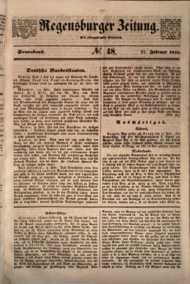 Regensburger Zeitung Samstag 17. Februar 1844