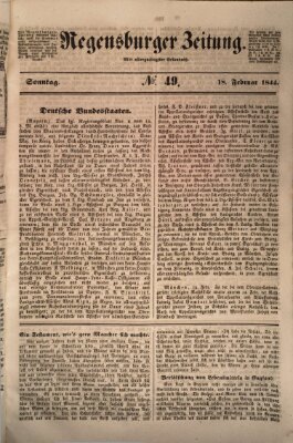 Regensburger Zeitung Sonntag 18. Februar 1844