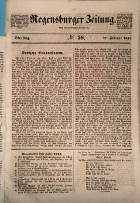 Regensburger Zeitung Dienstag 27. Februar 1844