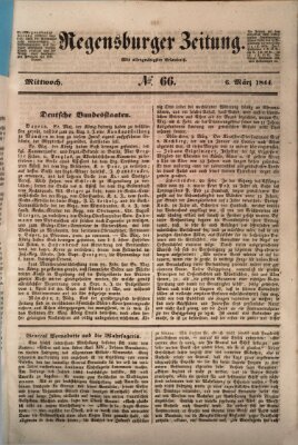 Regensburger Zeitung Mittwoch 6. März 1844