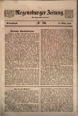 Regensburger Zeitung Samstag 16. März 1844