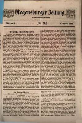 Regensburger Zeitung Mittwoch 3. April 1844