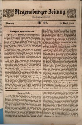 Regensburger Zeitung Montag 8. April 1844