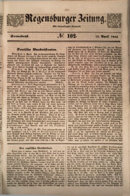 Regensburger Zeitung Samstag 13. April 1844