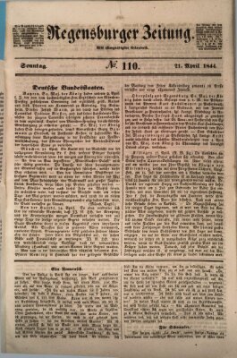 Regensburger Zeitung Sonntag 21. April 1844