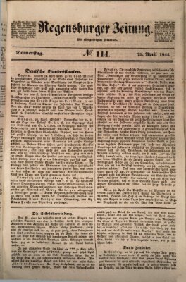 Regensburger Zeitung Donnerstag 25. April 1844